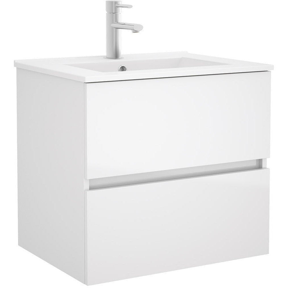 Vanity Fussion line 24 inches (600) 2 drawers Matte white