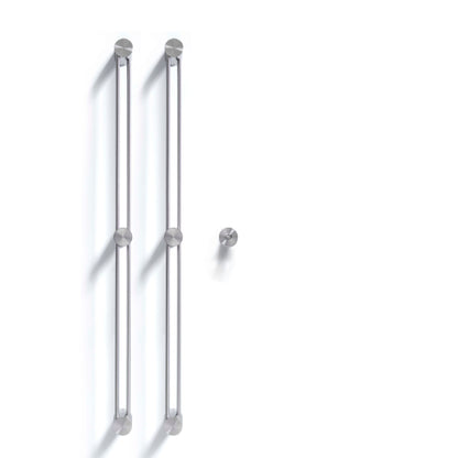 Sèche-serviettes électrique L.1140 mm Double avec télécommande TWINS inox TWI056