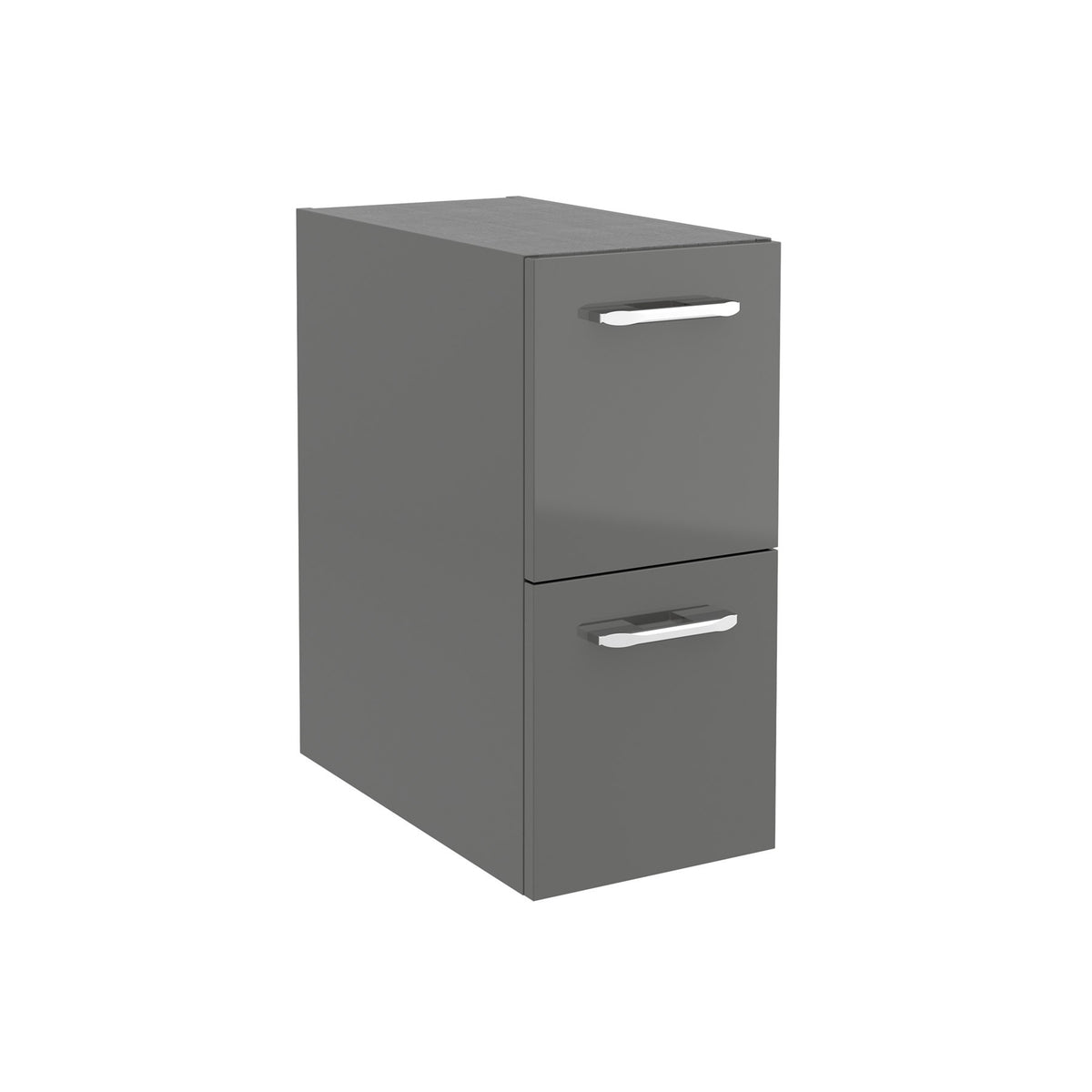 Unité de rangement murale 10 pouces (250) Gris Lustré deux tirrois