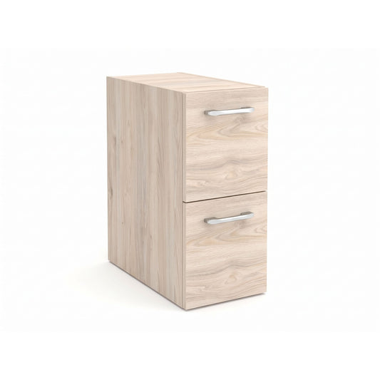 Wall hung storage unit 10 inches (250) Natural two drawers