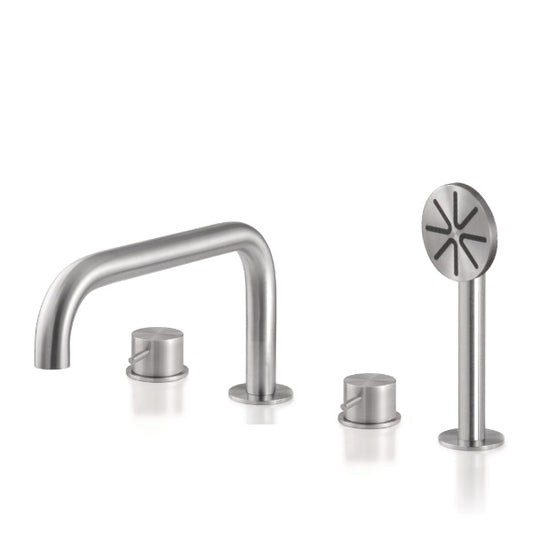 Bath faucet with hand shower and spout Loop stainless steel LOP393