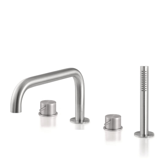 Bath faucet with hand shower and spout Loop stainless steel LOP391