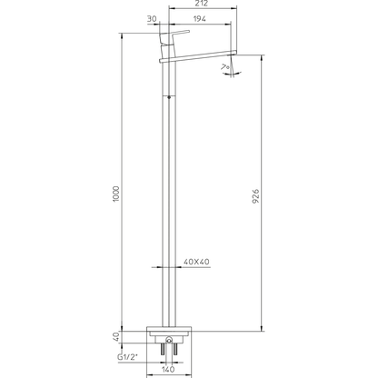 Lavabo faucet Qadra / Track freestanding single lever 583197