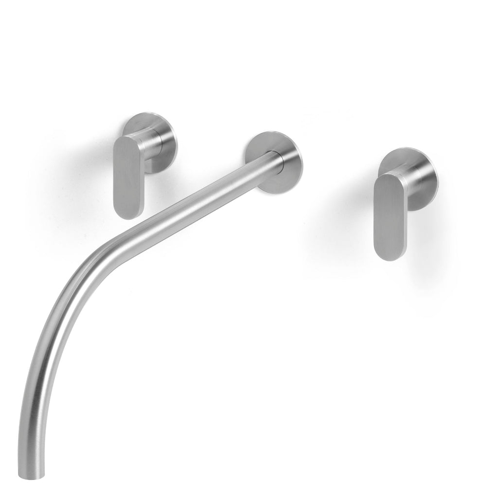 Lavabo faucet wall mount 3 holes Linea stainless steel LIN297 ...