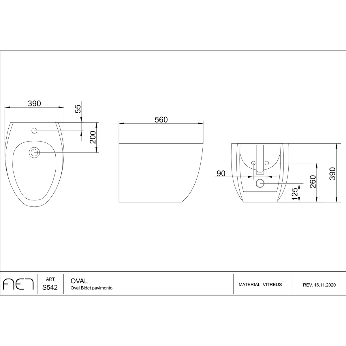 Bidet OVALE S512