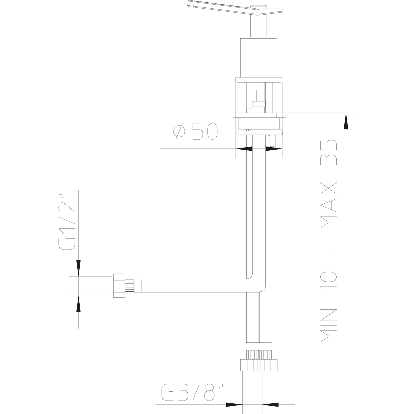 Lavabo mixer INDUSTRIAL GAS 791050
