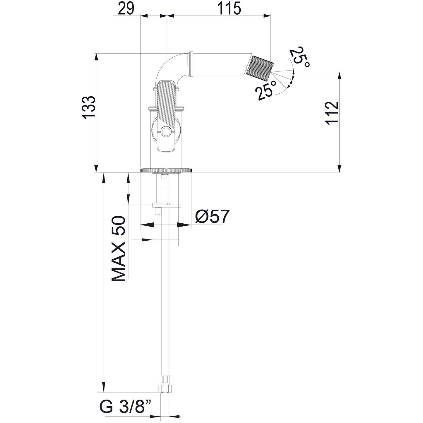 Bidet faucet single hole  INDUSTRIAL JOB 794011