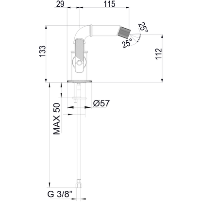 Bidet faucet single hole  Industrial Gas 794011