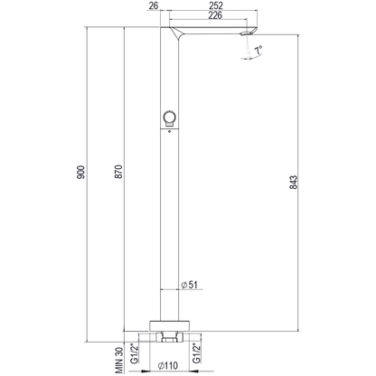 Robinet de baignoire autoportant 3TRE 821220