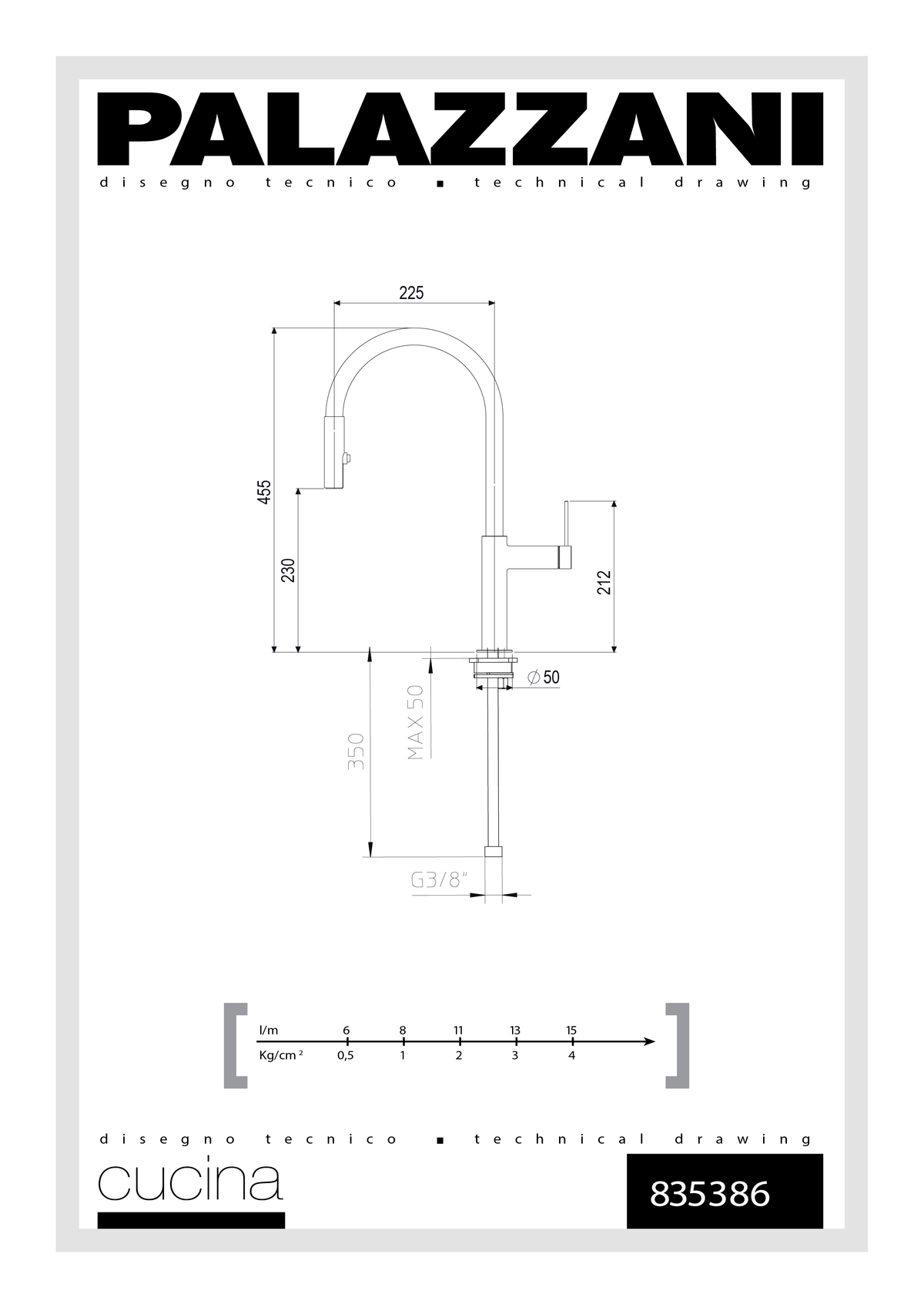 Kitchen faucet Chef Digit single lever with pullout 835386