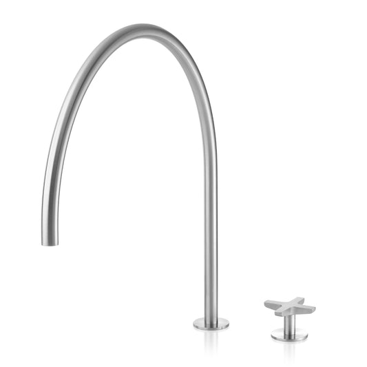 Robinet Lavabo 2 trous Quattro en acier inoxydable QTT138