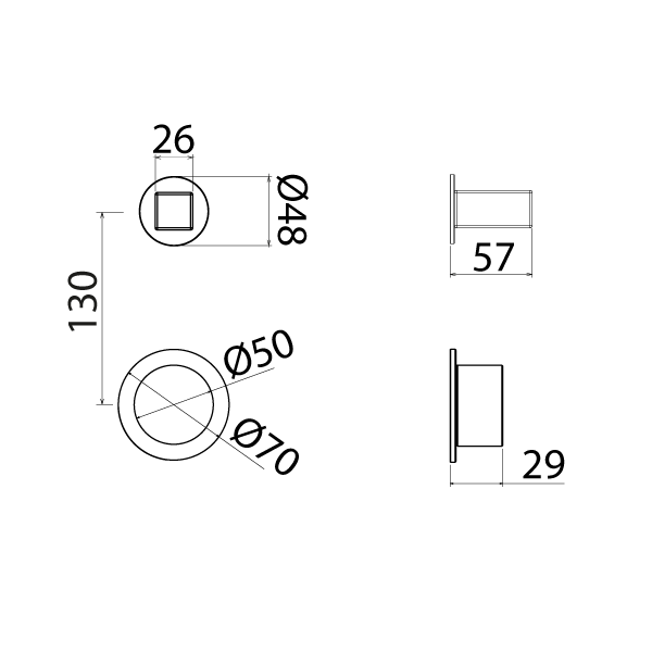 Shower trim thermostatic + 1 individual shut off IOI271