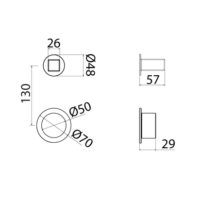 Shower trim thermostatic + 1 individual shut off IOI271