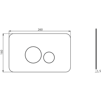 Flush plate with round buttons stainless steel 9916G2