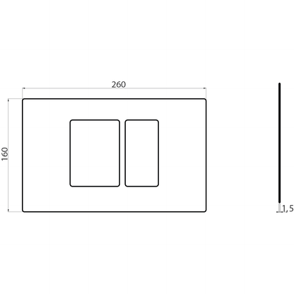 Flush plate with rectangular buttons stainless steel 9916G3