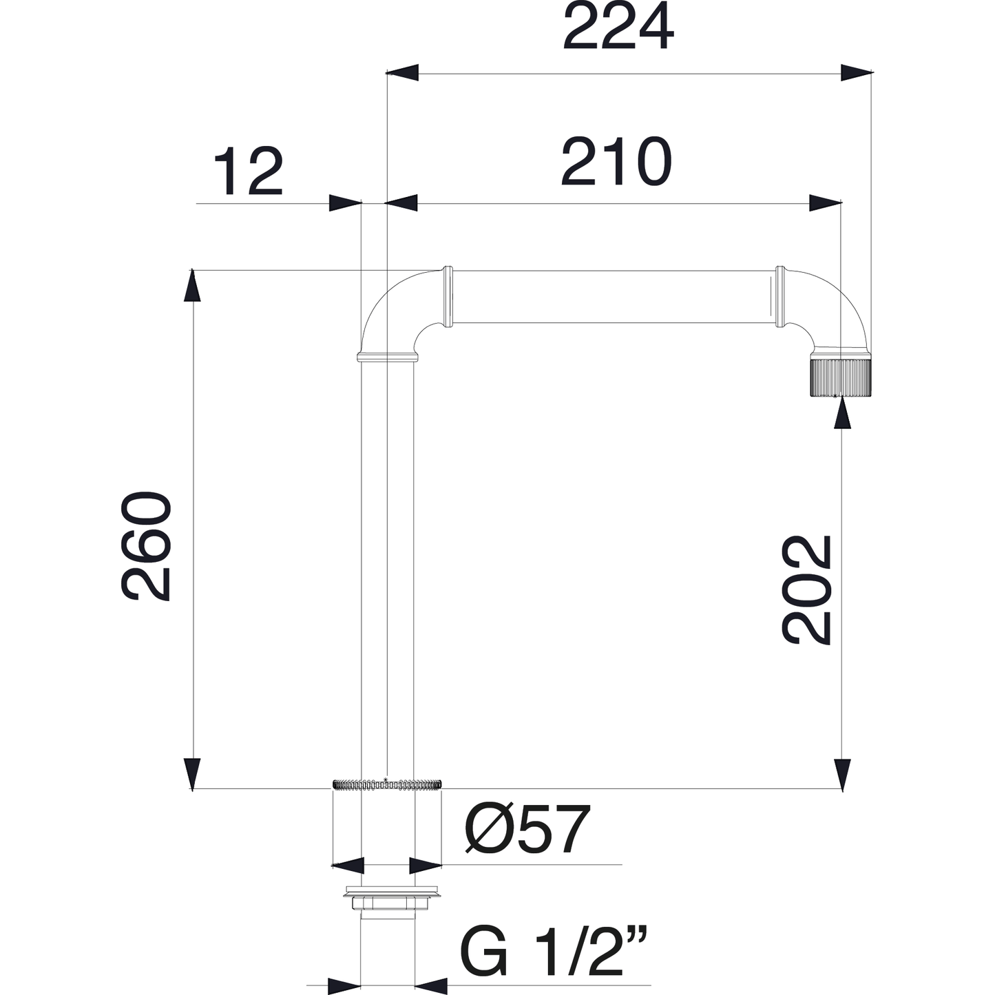 Lavabo countertop spout INDUSTRIAL 9921N8