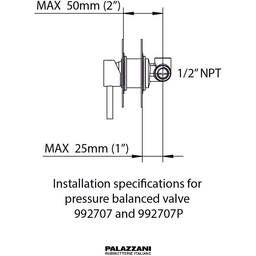 Robinet de douche DIGIT pression équilibrée 1 fonction 122160-PB *QL*