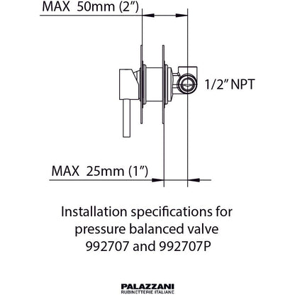 Robinet de douche DIGIT pression équilibrée 1 fonction 122160-PB *QL*
