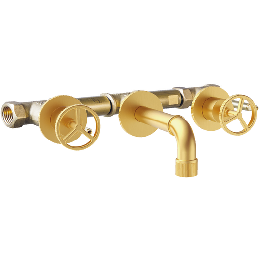 Lavabo faucet wall mount 3 holes INDUSTRIAL JOB 995725+783257