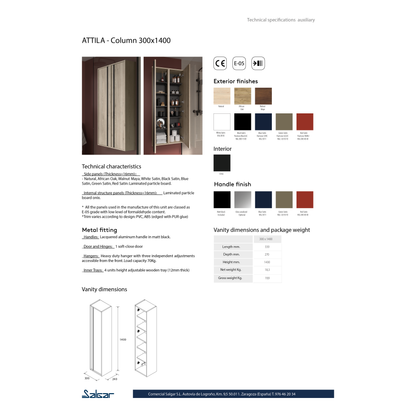 Linen cabinet Attila matte black