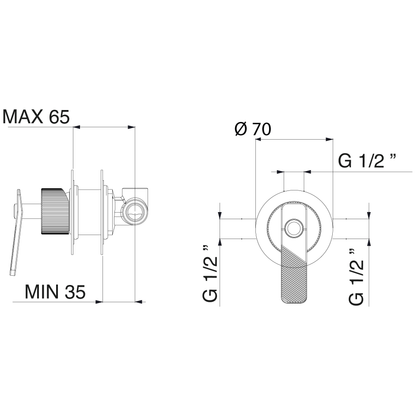 Robinet de douche pression équilibrée Industriel GAZ 1 fonctions 992707 + 792179