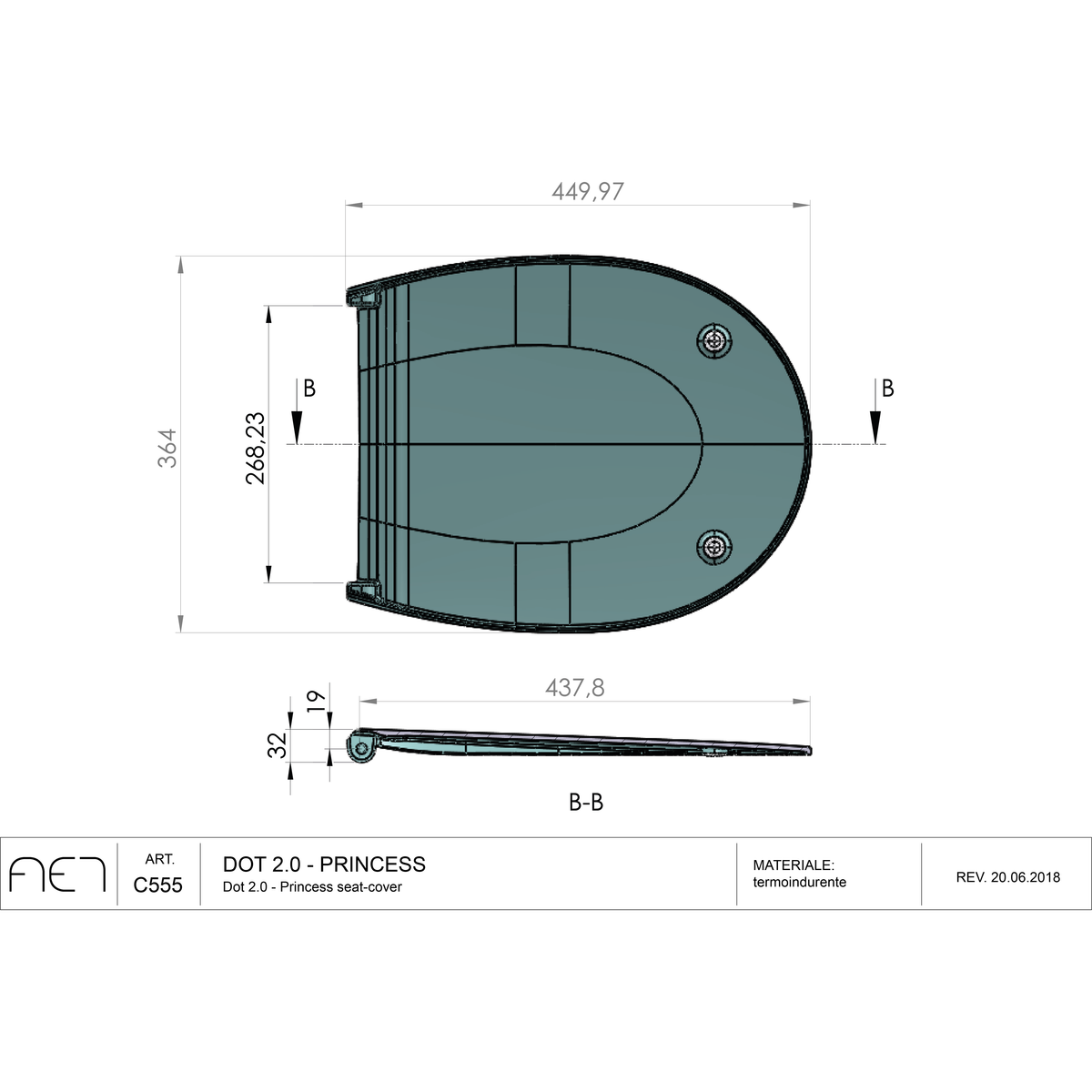 Siège de toilette WC DOT2 C555R