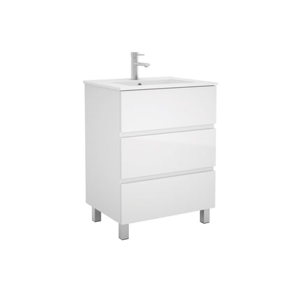 Vanity Fussion line 28 inches (700) 3 drawers Matte white