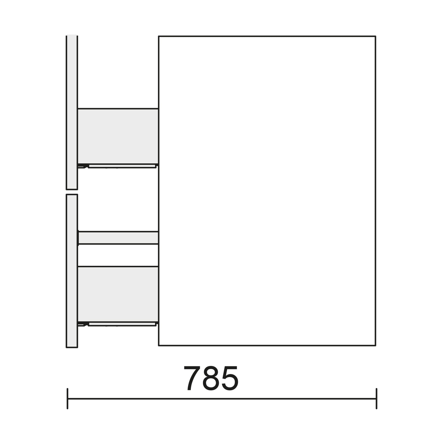 Vanity  Fussion Spirit 32 inches (800) 2 drawers (wall hung) Natural