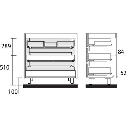 Vanity Arenys 24 pollici (600) 3 cassetti