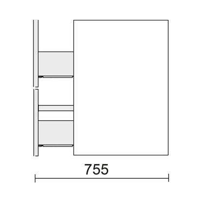 Meuble-lavabo Uniiq 48 pouces (1200) 2 tiroirs + porte décalée **COULEURS SUR COMMANDE SPÉCIALE**