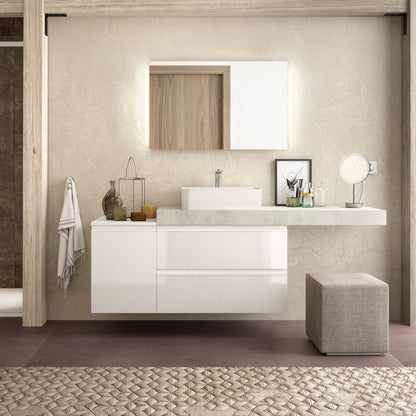 Compakt SINGLE integrated washbasin Concrete