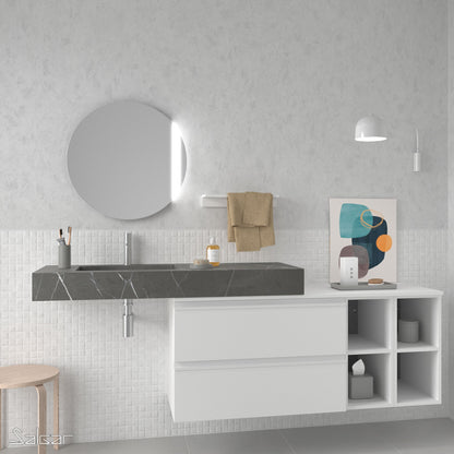 Compakt SINGLE integrated washbasin Grey Stone