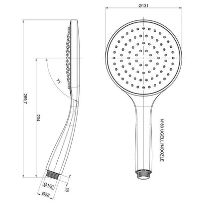 Handshower ABS round monofunction