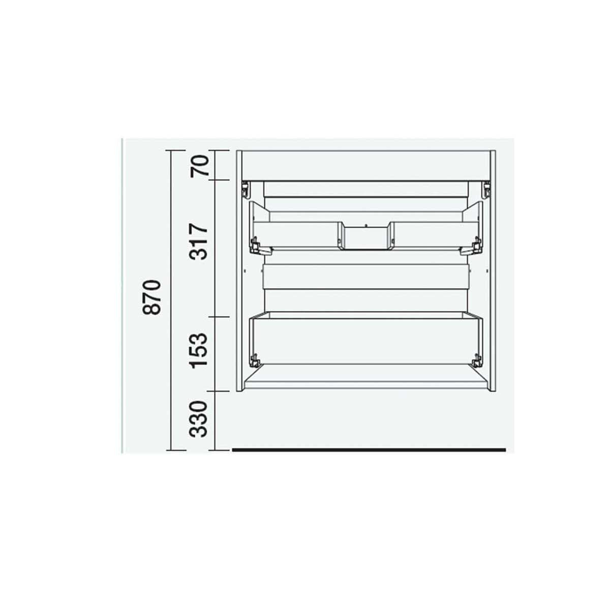 Vanity Fussion line S40 28 inches (700) 2 drawers (*SPECIAL ORDER*)