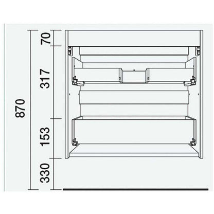 Linea Vanity Fussion 40 pollici (1000) 2 cassetti Nero opaco