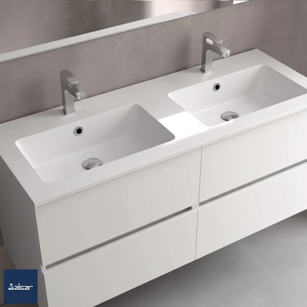Countertop with integrated washbasin Sofia DOUBLE Mineral marmo *LQ*