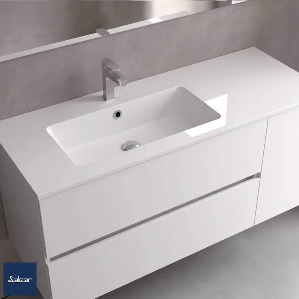 Countertop with integrated washbasin Sofia OFFSET Mineral marmo *LQ*