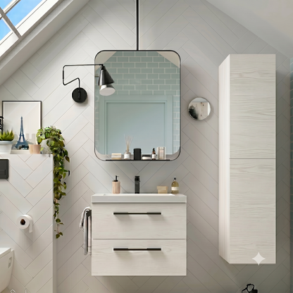 Vanity Fussion Chrome 28 inches (700) 2 drawers Sbiancato *LQ*