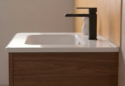 Countertop with integrated washbasin Porcelain Ibon centered