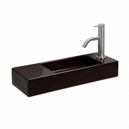 Porcelain Sink wall hung AQUAFREDDA Rettangolare plus L321V2 (Basin on right side)