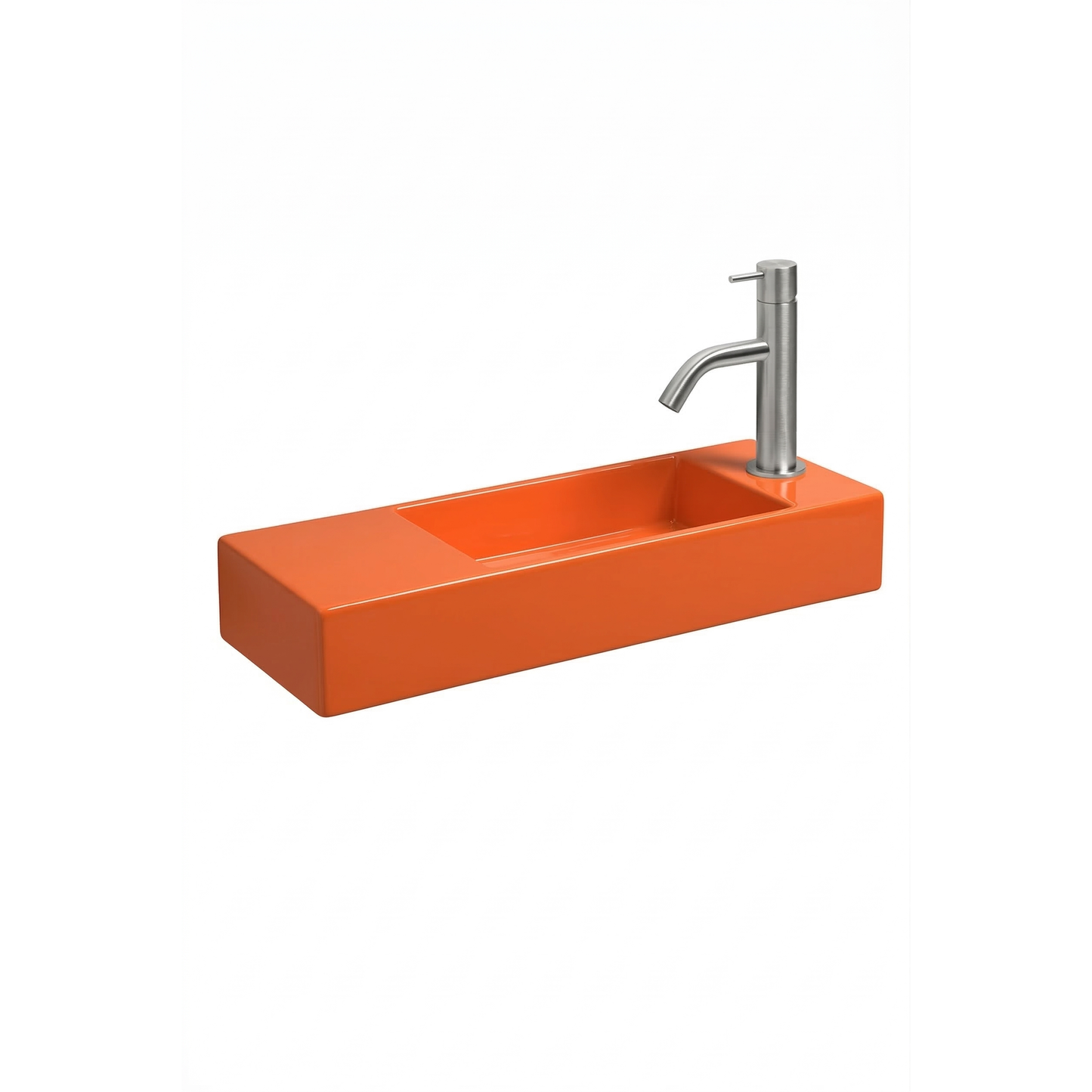 Porcelain Sink wall hung AQUAFREDDA Rettangolare plus L321V2 (Basin on right side)