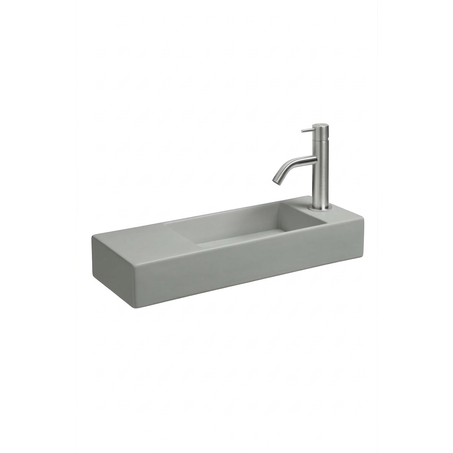 Porcelain Sink wall hung AQUAFREDDA Rettangolare plus L321V2 (Basin on right side)