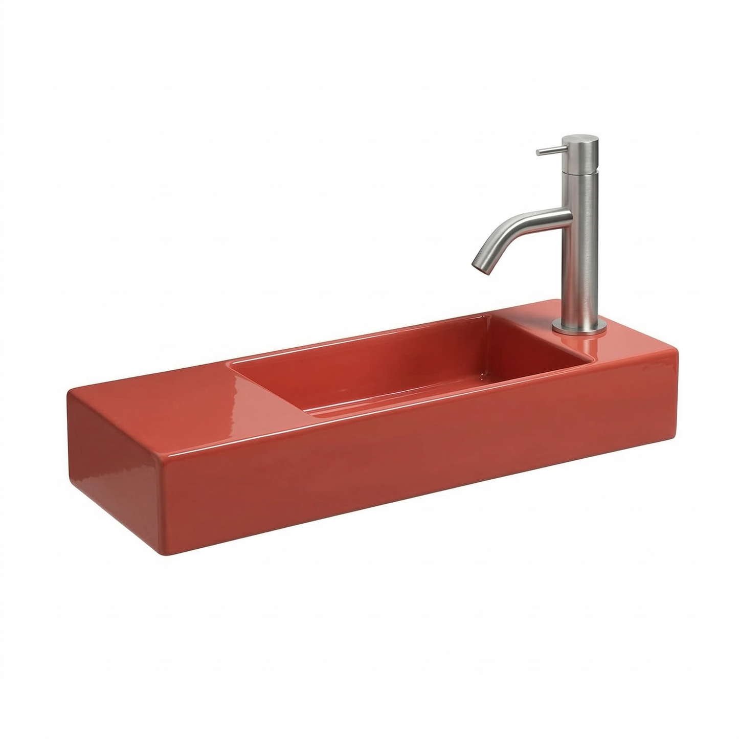 Porcelain Sink wall hung AQUAFREDDA Rettangolare plus L321V2 (Basin on right side)