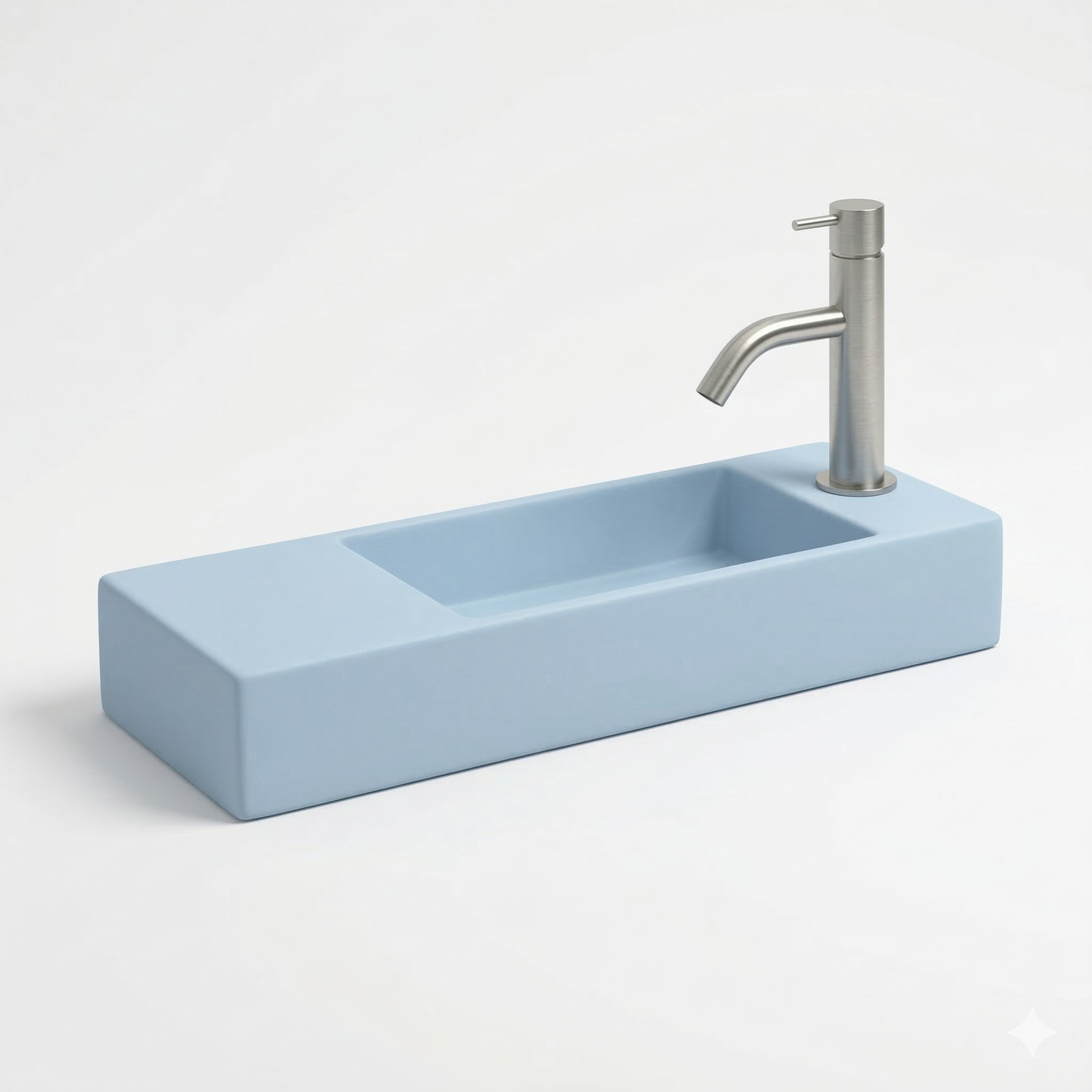 Porcelain Sink wall hung AQUAFREDDA Rettangolare plus L321V2 (Basin on right side)