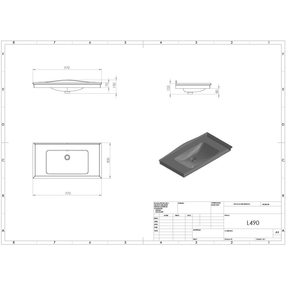 Consolle completa PRINCESS C250W+L490