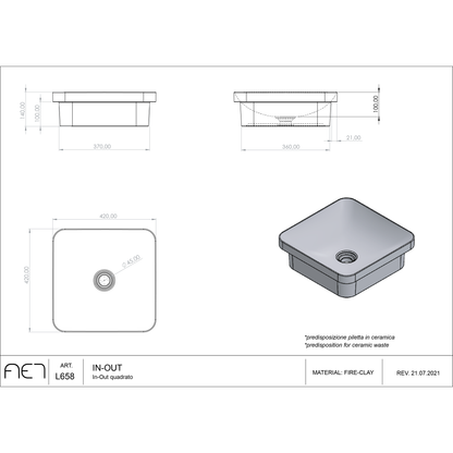 Évier en porcelaine IN-OUT Quadro L658