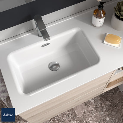 Countertop with integrated OFFSET RIGHT washbasin Porcelain Constanza