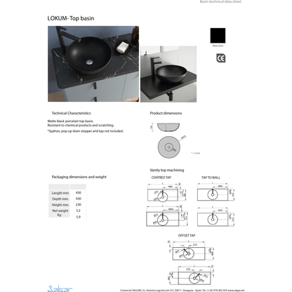 Vessel Porcelain Lokum matte black