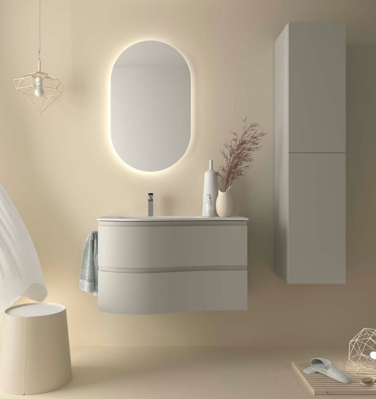 Vanity MAM 36 inches (900) 2 drawers (wall hung) OFFSET RIGHT Lacquer Color Finish