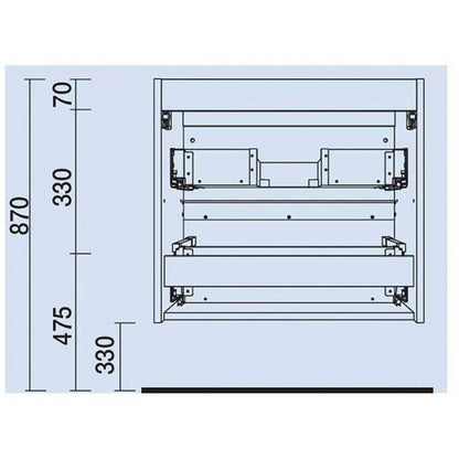 Vanity Monterrey 28 Inches (700) 2 drawers Bay pine